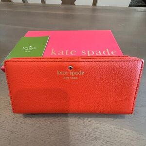 Kate Spade tomato red Leather Wallet